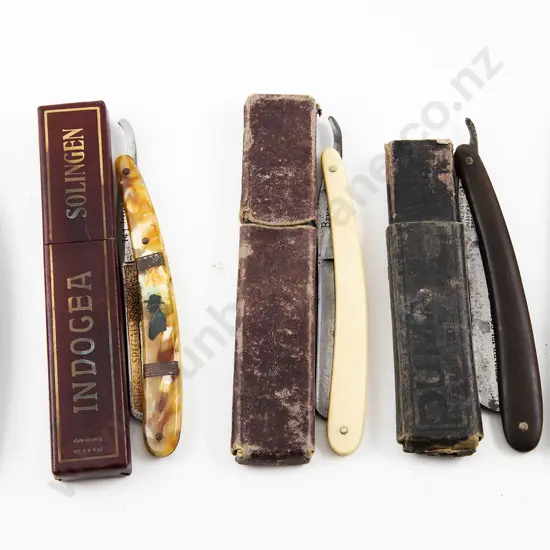 Five Original Boxed Cut Throat Razors
