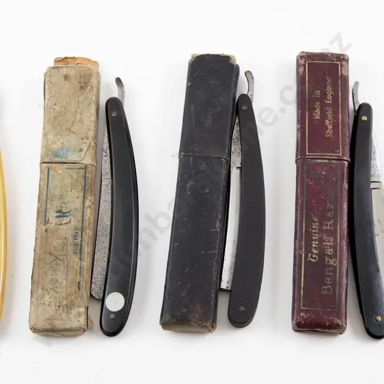 Five Original Boxed Cut Throat Razors