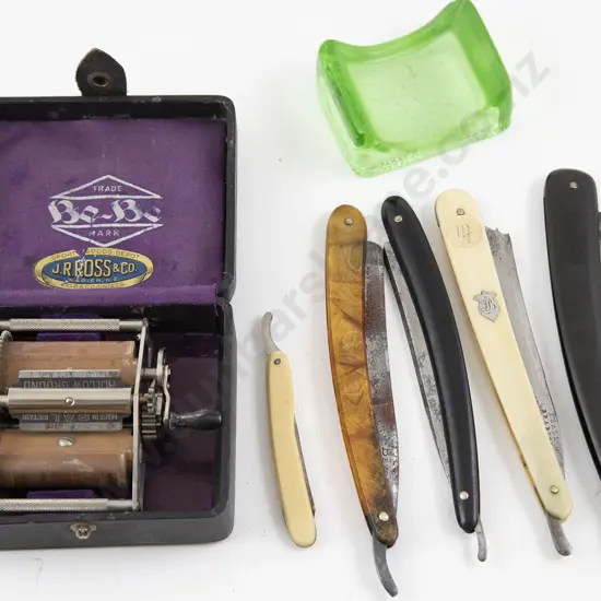 Five Antique Cut Throat Razors