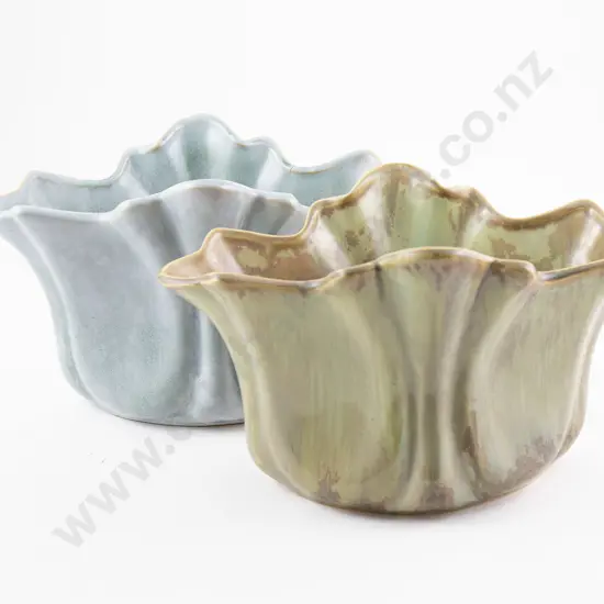 Two Crown Lynn Trough Vases