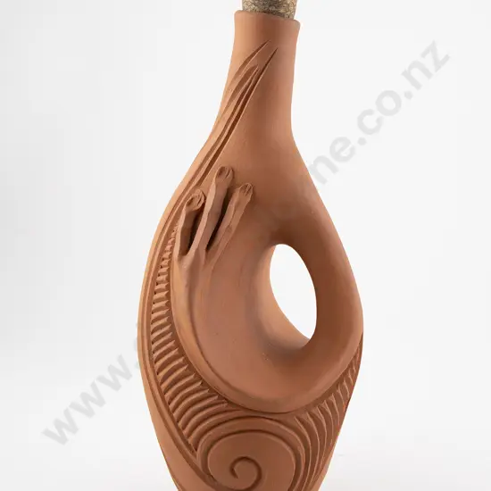 Wayne Tasker Terracotta Raku Flagon