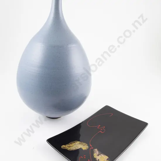 Richard Cadness Ovoid Bottle Vase & Peter Collis Sushi Plate