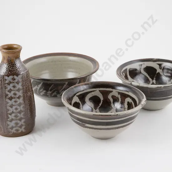 Petra Meyboden Small Bottle Vase & Unknown Three Bowls