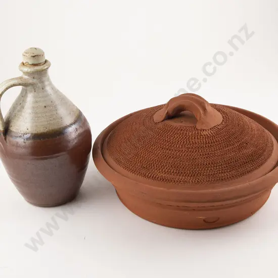 Ross Mitchell-Anyon Terracotta Casserole & Unknown Flask