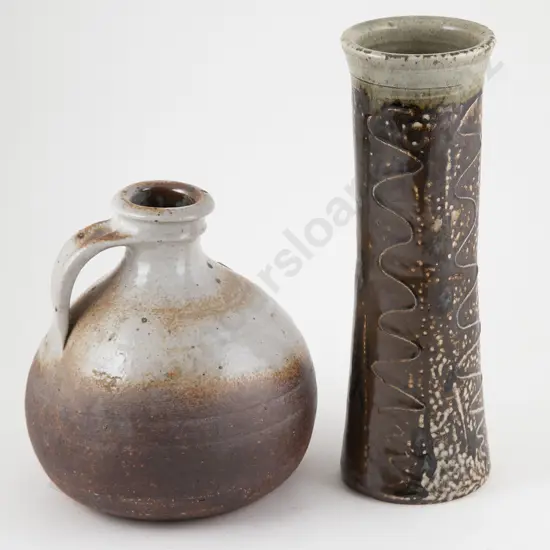 Charles Holmes Shino Bottle & Duncan Shearer Vase