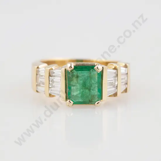 14ct 13stone Emerald and Diamond Ring