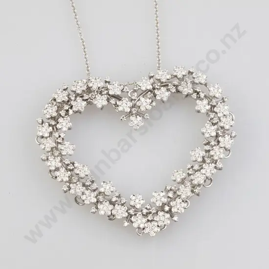 Pasquale Bruni (Italy) 18ct White Gold Diamond Heart Pendant