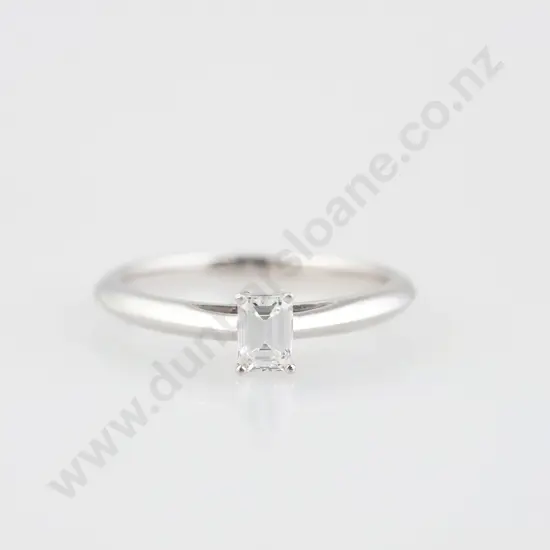 Tiffany & Co All Platinum Solitaire DIamond Ring