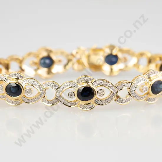 18ct 209stone Sapphire and Diamond Bracelet