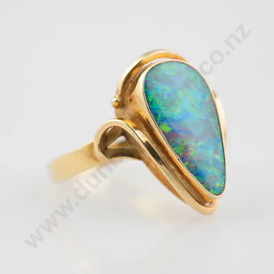 18ct Single Opal Doublet Dress Ring