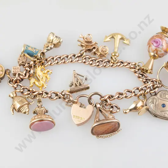 9ct Curb Link Charm Bracelet