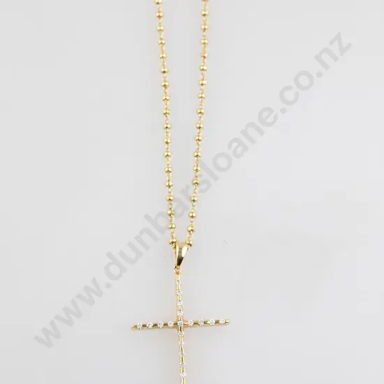 18ct 22stone Diamond Cross Pendant