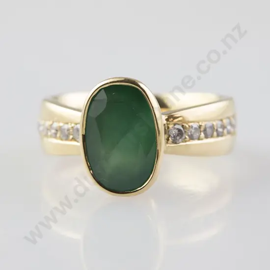 18ct Single Emerald Dress Ring