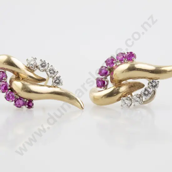14ct Ruby and Diamond Dress Earrings