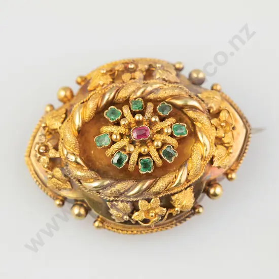 Victorian 18ct Fancy Target Brooch