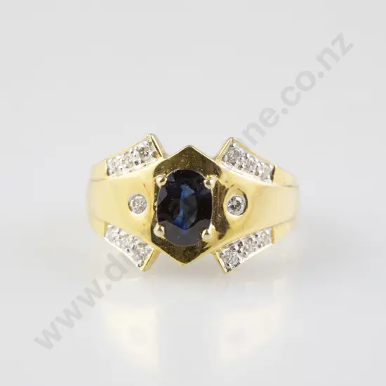 18ct 15stone Sapphire & Diamond Dress Ring