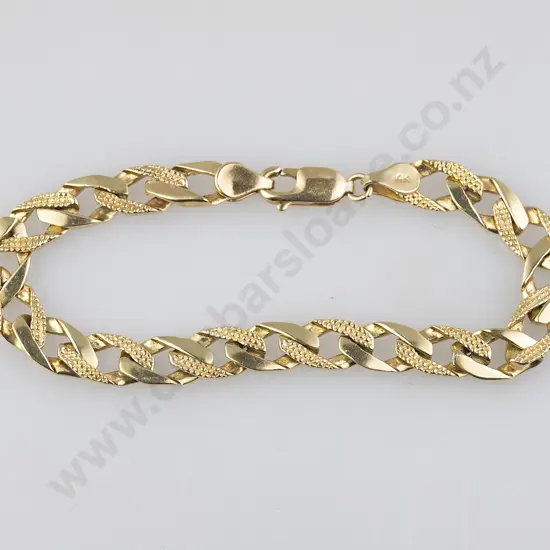 14ct Modern Flat Curb Link Bracelet