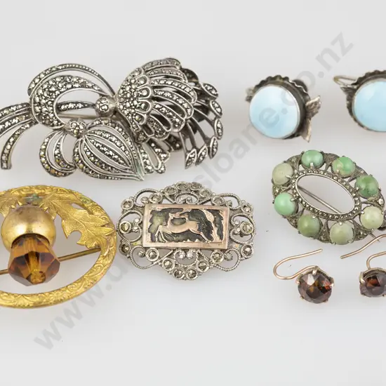 Pair 9ct Mounted Quartz Earrings