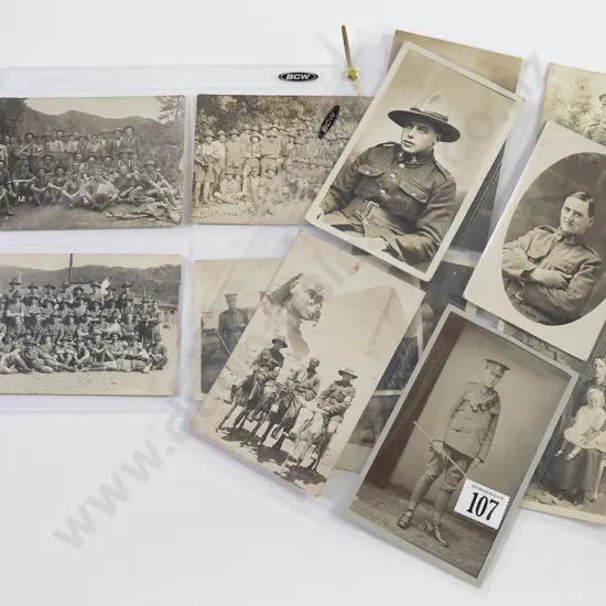 Twelve WWI Military Image Postcards