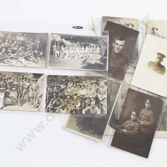 Twelve WWI Military Image Postcards