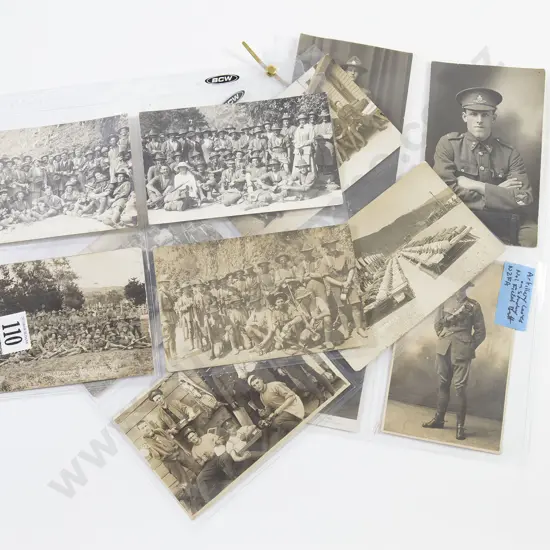 Twelve WWI Military Image Postcards