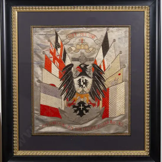 Early C20th (WWI) Imperial German Naval Embroidered Coat of Arms