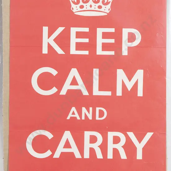 Original WWII Period 'Keep Calm and Carry On' Poster
