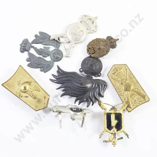 Eight Italian Military Hat Badges