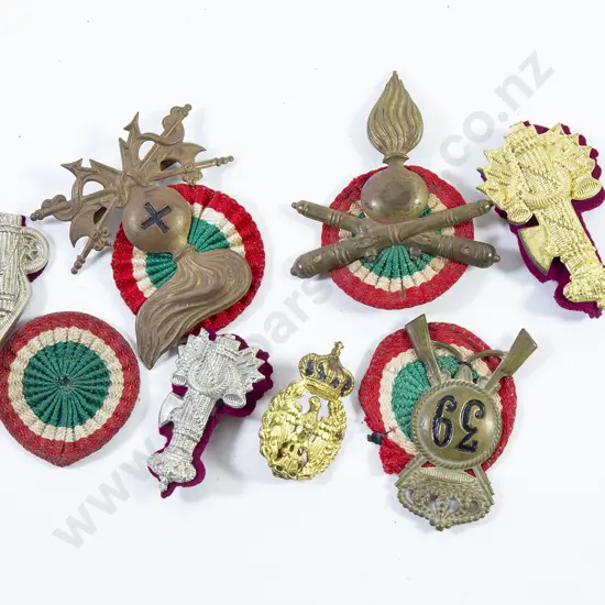 Seven Italian Military Hat Badges
