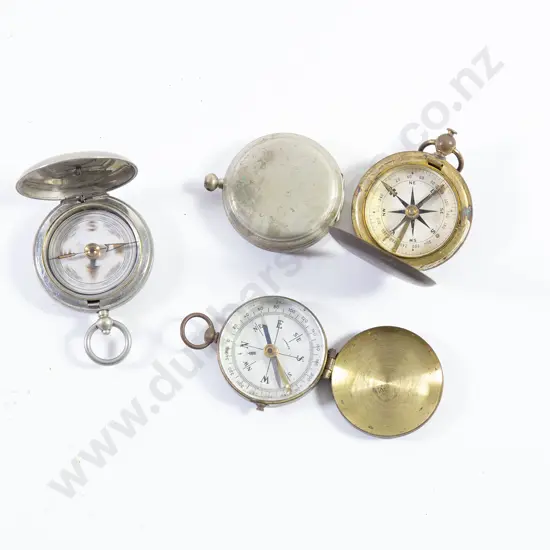 Four Military Pocket Compasses