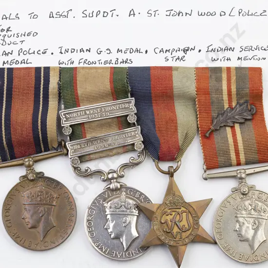 UK/India WWII Police Four Medal Group