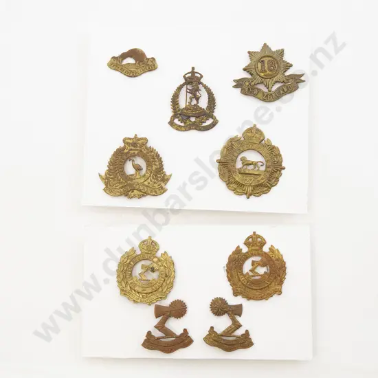 WWI NZ Regimental Cap and Collar Badges