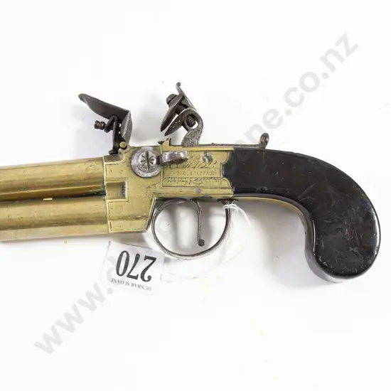 (Wheeler) of London Tap Action Double Barrel Flintlock Pistol