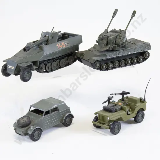 Four Unboxed Dinky Military Vehicles