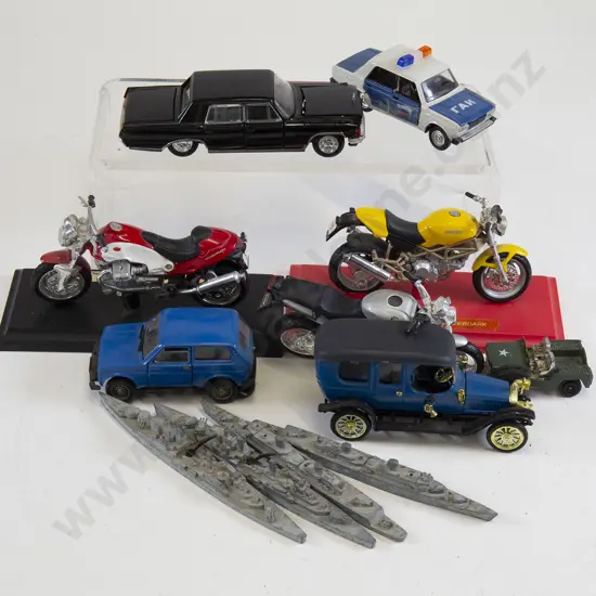 Four Tri-ang Diecast Battle Ships