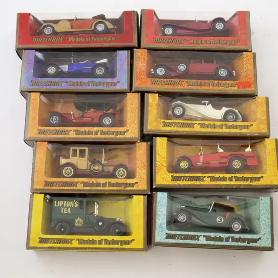 Ten Woodgrain Boxed Matchbox Models of Yesteryear