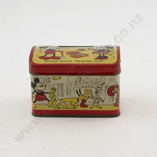 Made in Japan Tinplate Mickey Mouse Treasure Chest