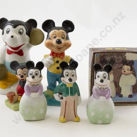 Eight Assorted China Mickey Mouse Figures