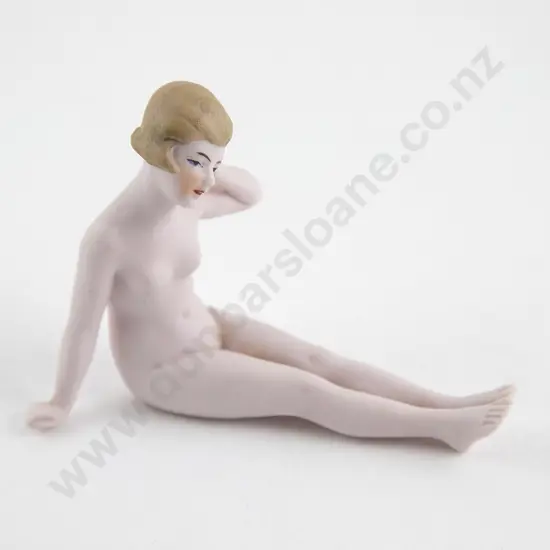 Early C20th German Bisque Bathing Beauty Reclining Figure