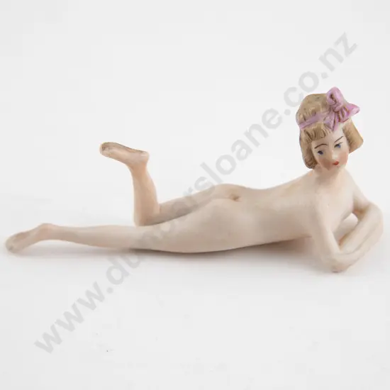 Early C20th German Bisque Bathing Beauty Reclining Figure