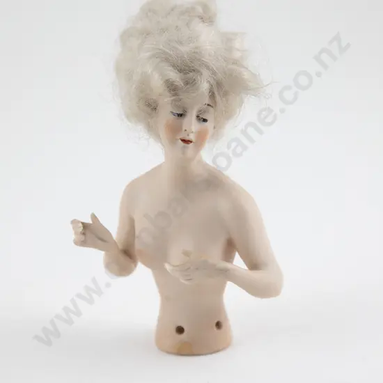 Early C20th German Bisque Nude Half Head Doll