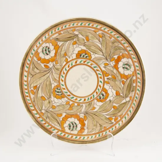 Charlotte Rhead Crown Ducal Golden Leaves Pattern Wall Plate