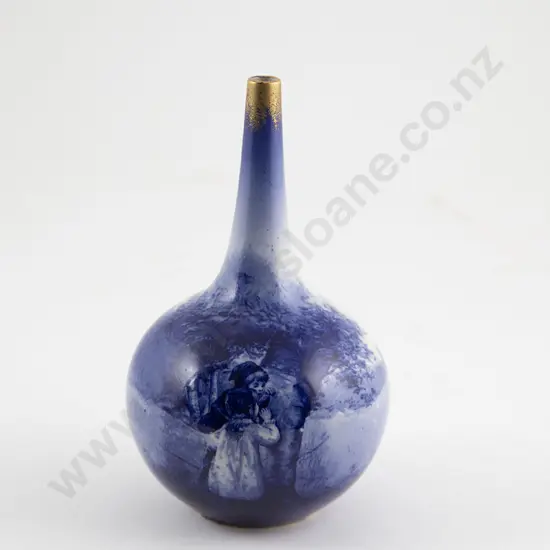Royal Doulton Flambe Blue & White Specimen Vase