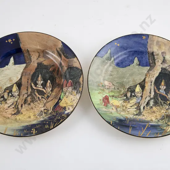 Two Royal Doulton Gnome Plates