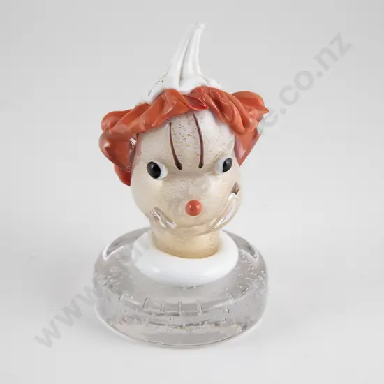 Italian Murano Glass Clown Head
