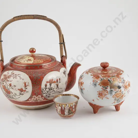 Japanese Meiji Period Kutani Ware Teapot
