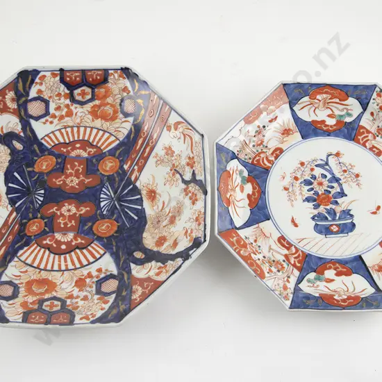 Two Late C19th Japanese Imari Shallow Bowls