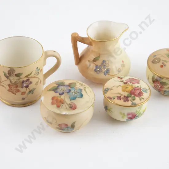 Five Royal Worcester Miniature China Pieces