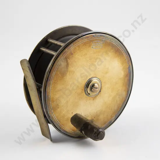 Antique Bronzed Brass Salmon fly Reel by W H Tisdall Ltd NZ