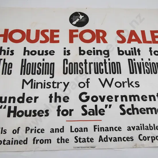 Print Linen Advertisement 'House For Sale'